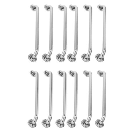 Alça de Apoio 40cm Barra Inox Kit 12 Unidades Banheiro Deficiente Cadeirante Idoso Acessibilidade Se
