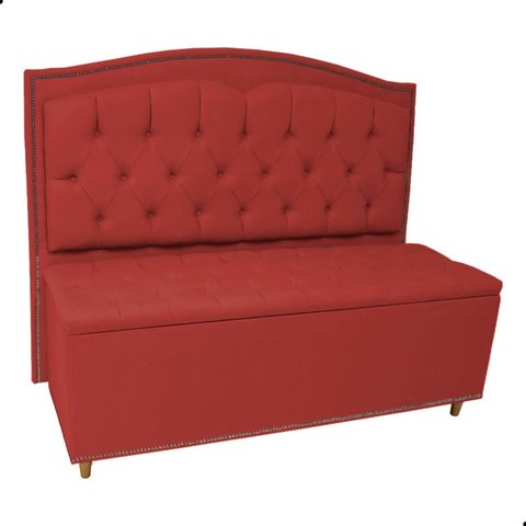 Kit Cabeceira e Calçadeira com Baú 195 Cm King Casal Diana Suede