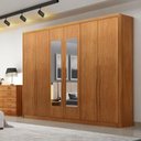 Ver imagem 4 de Guarda Roupa Casal Livorno Plus 6 Portas 8 Gavetas com Espelho Cinamomo - Novo Horizonte