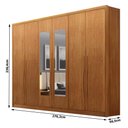 Ver imagem 2 de Guarda Roupa Casal Livorno Plus 6 Portas 8 Gavetas com Espelho Cinamomo - Novo Horizonte
