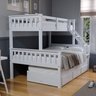 Treliche Bunk Bed Casal Madeira Macica com Escada Fixa Branco Housin CS2125-01 - 2