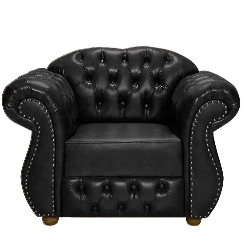 Kit Duas Poltronas Chesterfield Merlo Courano Preto / decoracao, sala tv estar, recepcao