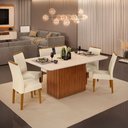 Ver imagem 2 de Mesa Canes Retangular 6 Lugares tampo chanfrado curvo DJ Móveis