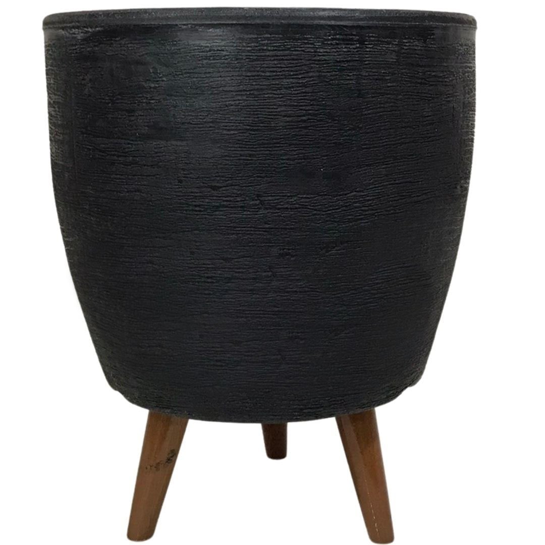 Vaso de Flores com Tripé de Madeira 20cm - 1