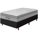 Ver imagem 1 de Cama Box Preta + Colchão Solteiro King Ortopédico San Gabriel Branco Espuma D33 One Pillow