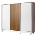 Ver imagem 2 de Guarda-Roupa Casal 100% MDF Madesa Royale 3 Portas de Correr com Pés Branco/Branco/Rustic Cor:Branco