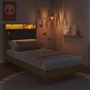 Ver imagem 3 de Cama de Solteiro 90 Suspensa com Ilunimação em LED e Organizador na Cabeceira Cancun Cor Mel/