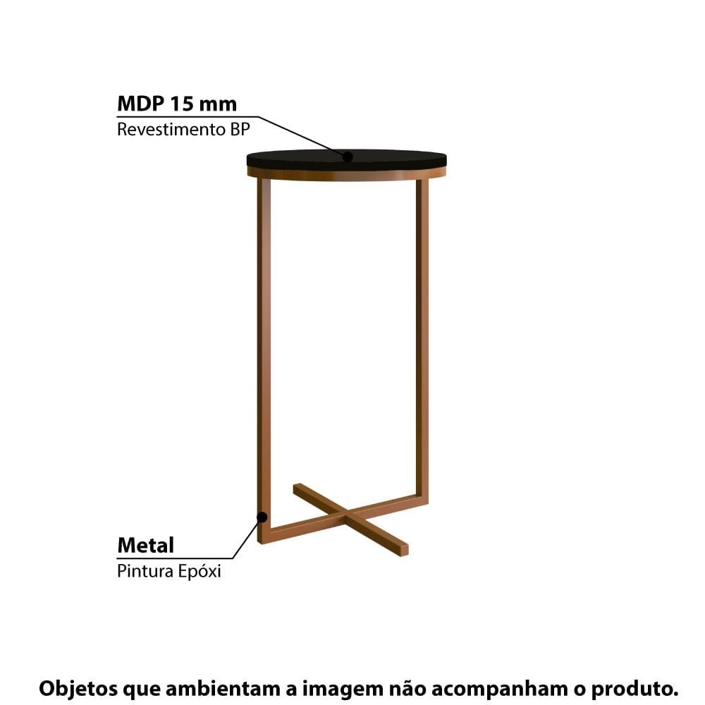 Mesa Lateral Industrial Volpi Alta - Preto/Cobre - 2