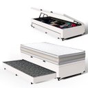Ver imagem 2 de Cama Box Baú com Colchão de Espuma D33 Double Face Territory Hellen + Auxiliar Solteiro 88cm