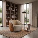 Ver imagem 6 de Poltrona Decorativa Organica Essence Base Fixa Linho e Courino Tca 210 Tcs 727 Moll