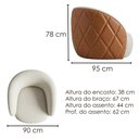 Ver imagem 3 de Poltrona Decorativa Organica Essence Base Fixa Linho e Courino Tca 210 Tcs 727 Moll