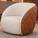 Ver imagem 2 de Poltrona Decorativa Organica Essence Base Fixa Linho e Courino Tca 210 Tcs 727 Moll