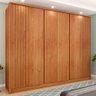Guarda-Roupa Casal Barcelona 6 Portas 6 Gavetas Ripado Cinamomo - Tcil Móveis - 1