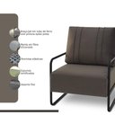 Ver imagem 3 de Poltrona Decorativa Zoe Braço em Ferro Marrom Estofama