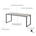 Ver imagem 4 de Escrivaninha Mesa Escritório Diretor Estilo Industrial 180cm Kuadra