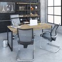 Ver imagem 2 de Escrivaninha Mesa Escritório Diretor Estilo Industrial 180cm Kuadra