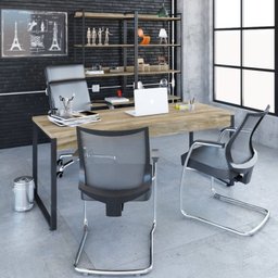 Escrivaninha Mesa Escritório Diretor Estilo Industrial 180cm Kuadra - 2