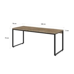 Escrivaninha Mesa Escritório Diretor Estilo Industrial 180cm Kuadra - 5