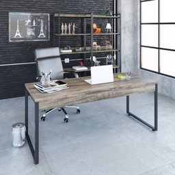 Escrivaninha Mesa Escritório Diretor Estilo Industrial 180cm Kuadra - 1