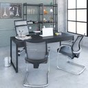 Ver imagem 2 de Escrivaninha Mesa Escritório Diretor Estilo Kuadra 180cm Industrial Preto Ônix