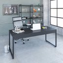 Ver imagem 1 de Escrivaninha Mesa Escritório Diretor Estilo Kuadra 180cm Industrial Preto Ônix