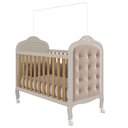 Ver imagem 2 de Kit Peroba Berço Elô Off White/Amêndoa + Capitonê Cor Areia