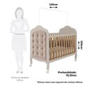 Ver imagem 5 de Kit Peroba Berço Elô Off White/Amêndoa + Capitonê Cor Areia