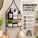 Ver imagem 3 de Organizador Multiuso Cozinha Banheiro Black Suporte Porta Shampoo Temperos Duplo Preto 2 Prateleira