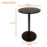 Mesa Lateral de Apoio Preta em Mdf Redonda 40x61cm para Sofá Sala Quarto Hall de Entrada Decoração - 3