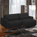 Ver imagem 3 de Sofá Retrátil Reclinável para Sala de Estar Living 240cm Sevilha F04 Veludo Preto