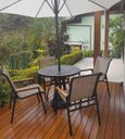 Ver imagem 3 de Jogo 4 Cadeiras Tela Sling e Mesa Tampo Ripado de 90cm Alumínio para Varanda, Piscina, Jardim