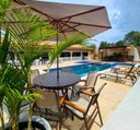 Ver imagem 5 de Jogo 4 Cadeiras Tela Sling e Mesa Tampo Ripado de 90cm Alumínio para Varanda, Piscina, Jardim