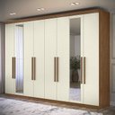 Ver imagem 7 de Guarda Roupa Casal 8 Portas 4 Gavetas Master New com Espelho Jatobá Areia Acetinado - Santos Andirá