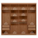 Ver imagem 3 de Guarda Roupa Casal 8 Portas 4 Gavetas Master New com Espelho Jatobá Areia Acetinado - Santos Andirá