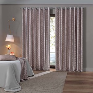 Cortina Corta Luz Tecido com Brilho- Taupe 3.60m X 2.50m