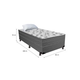 Cama Box Solteiro Conjugada Semi Ortopédica Cinza - 2