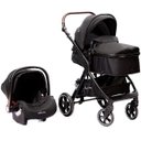 Ver imagem 3 de Carrinho Bebê Premium Baby Kansas Berço Passeio Moisés Bebê Conforto Travel System Preto Base Carro
