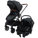 Ver imagem 2 de Carrinho Bebê Premium Baby Kansas Berço Passeio Moisés Bebê Conforto Travel System Preto Base Carro