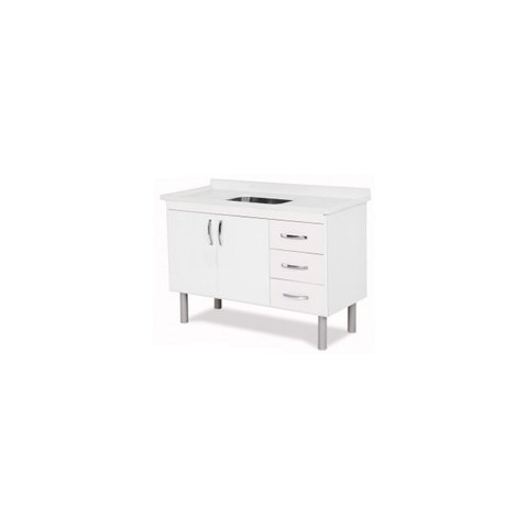 Balcão de Pia Tóquio 116,2 Cm Madeira Branco
