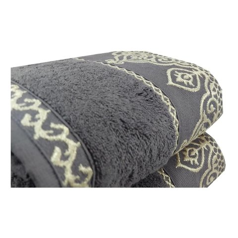 Toalha de Banho Avulsa 75x150cm Premium Barroca Caviquioli Barroca63026000 Cinza