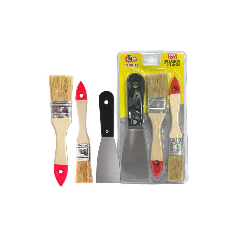 Kit Conjunto Pinceis com Espatula Jogo Pintura Profissional Kit Conjunto Pinceis com Espatula Jogo Pintura Profissional