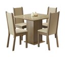Ver imagem 3 de Conjunto Sala de Jantar Madesa Moscou Plus Mesa Tampo de Vidro 4 Cadeiras - Rustic/crema/sintbege