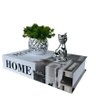 Decoração sala livro fake + vaso prata + enfeite gato decor - 1