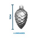 Ver imagem 4 de Kit Decoração para Árvore de Natal com 38 Peças - Prata