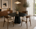 Ver imagem 4 de Mesa Jantar Orgânica Canya Cone Lua 140x145cm - Laca Preto