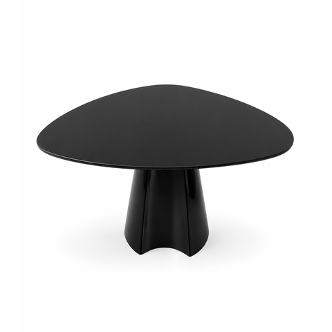 Mesa Jantar Orgânica Canya Cone Lua 140x145cm - Laca Preto