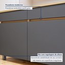 Ver mais imagens de Balcão 2 Portas 2 Gavetas 120cm 100% MDF Realeza Premium Cinza/Carvalho/Titânio
