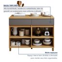 Ver imagem 6 de Balcão 2 Portas 2 Gavetas 120cm 100% MDF Realeza Premium Cinza/Carvalho/Titânio