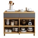 Ver imagem 4 de Balcão 2 Portas 2 Gavetas 120cm 100% MDF Realeza Premium Cinza/Carvalho/Titânio