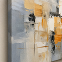 Ver imagem 5 de Quadro Decorativo para Quarto Sala Arte Abstrato Bege Branco Marrom Dourado Grande Escritório Hall